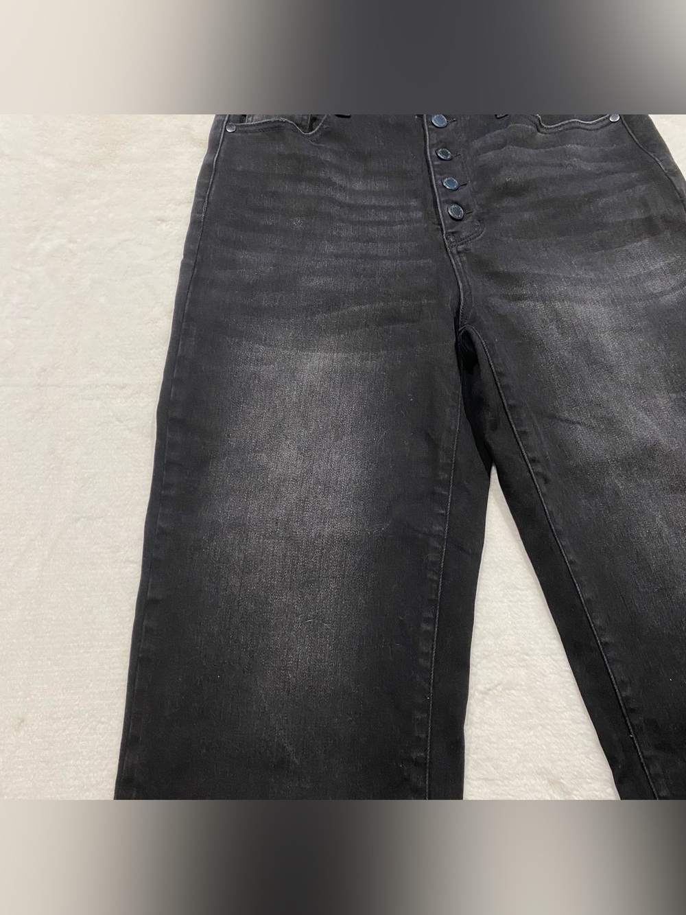 (11) Judy Blue Wide Leg Crop Jean Perfect Storm Black High Waist 30 Cropped - Picture 7 of 14